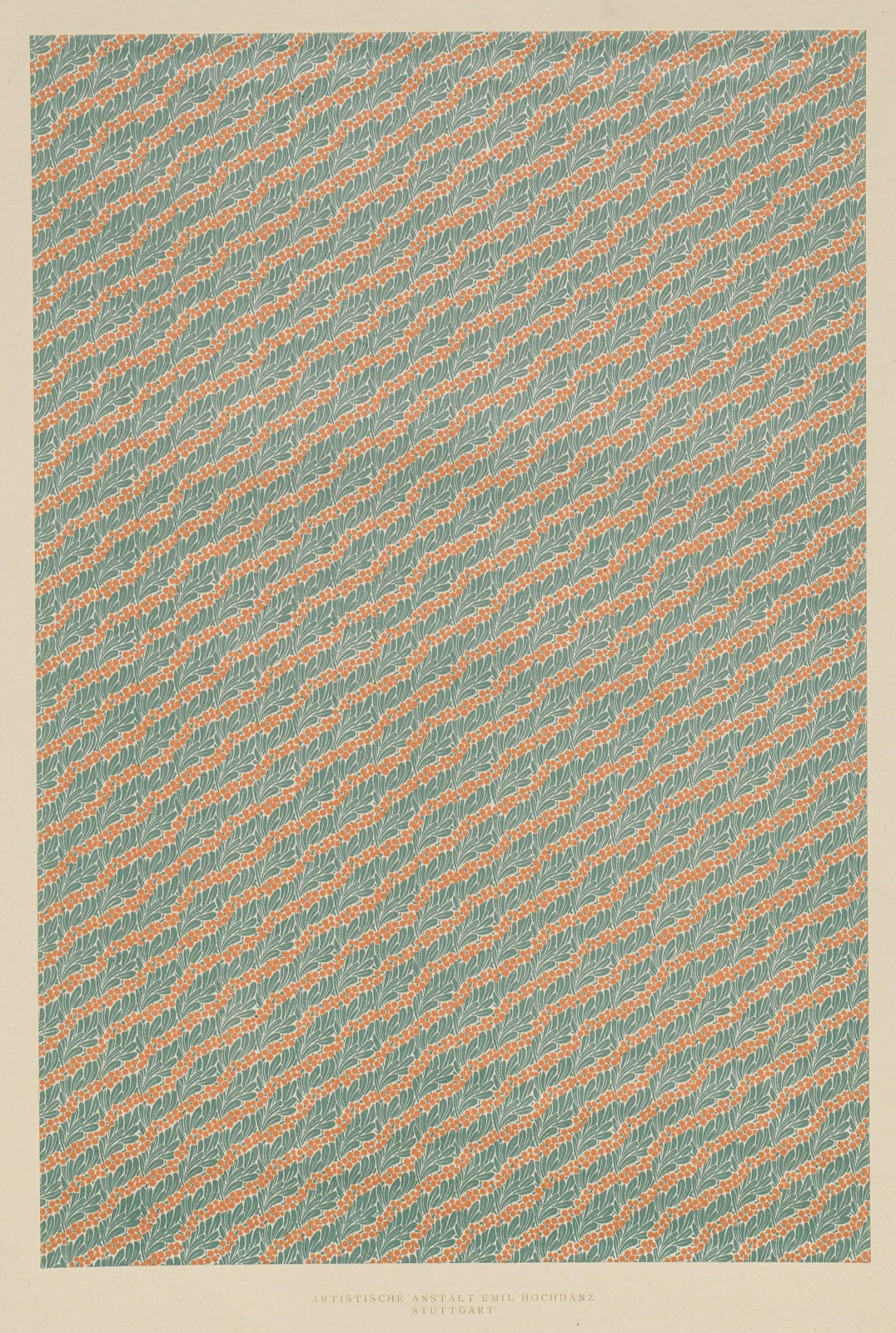 Lithografiertes Papier florales Flächenmuster 1885   1910