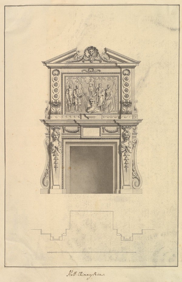 Hall Chimney Piece Houghton Hall Norfolk 1735