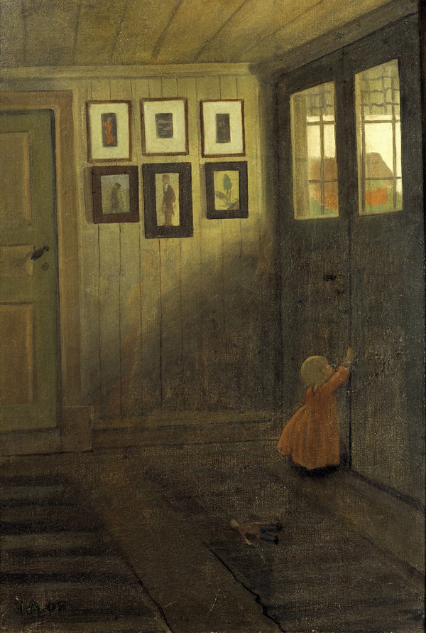 The Girl at the Door Interior of the Artists home Älvängen 1908