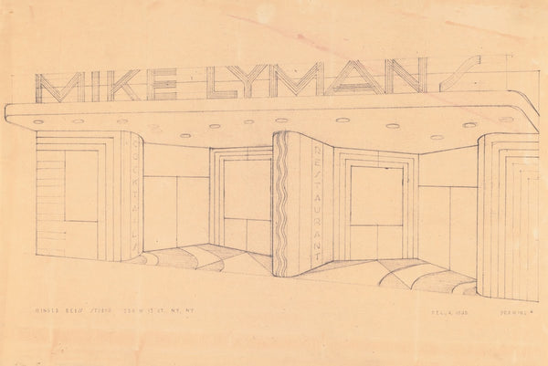 Drawings for proposed decorations of Mike Lymans Restaurant 424 W Sixth St Los A