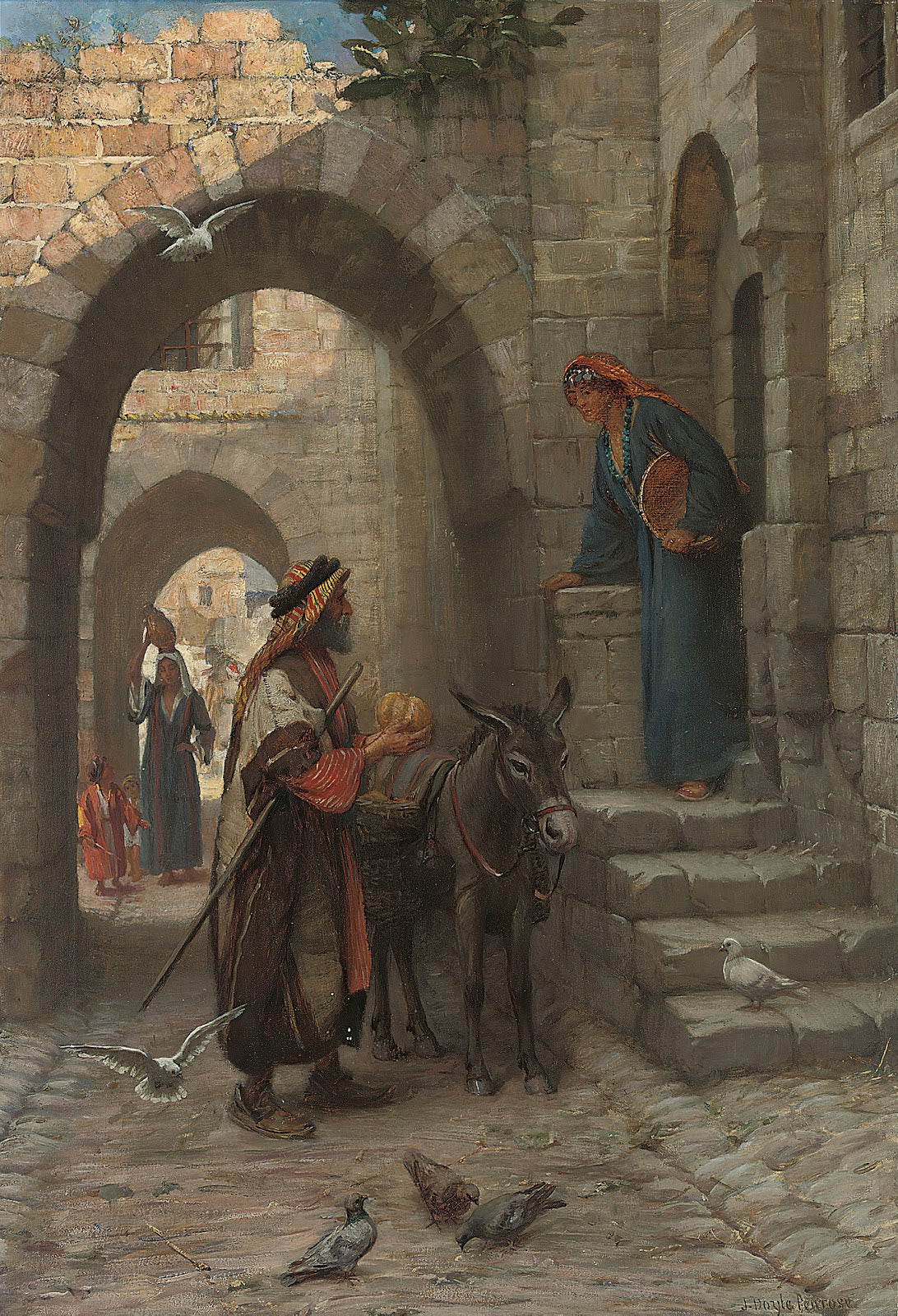 A fruit seller in a North African street 1912