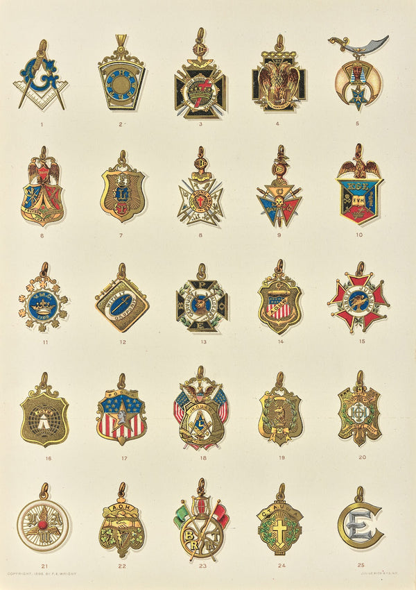 Society emblems Past officers jewels 1896