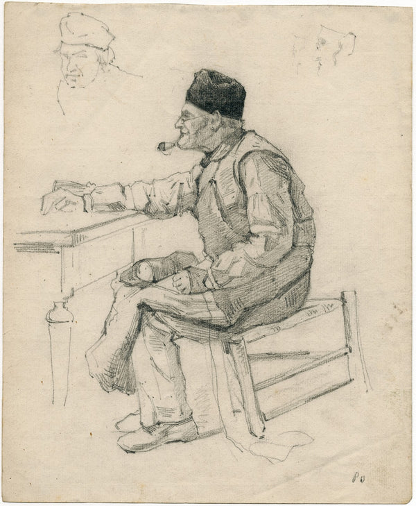 Old cobbler at a table Oude schoenmaker bij een tafel 1880