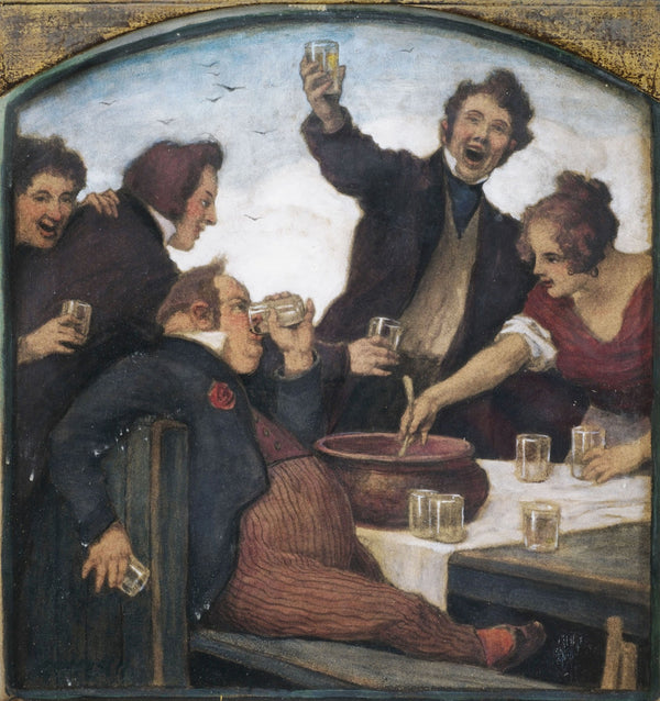 Fröhliche Gesellschaft mit Bowle