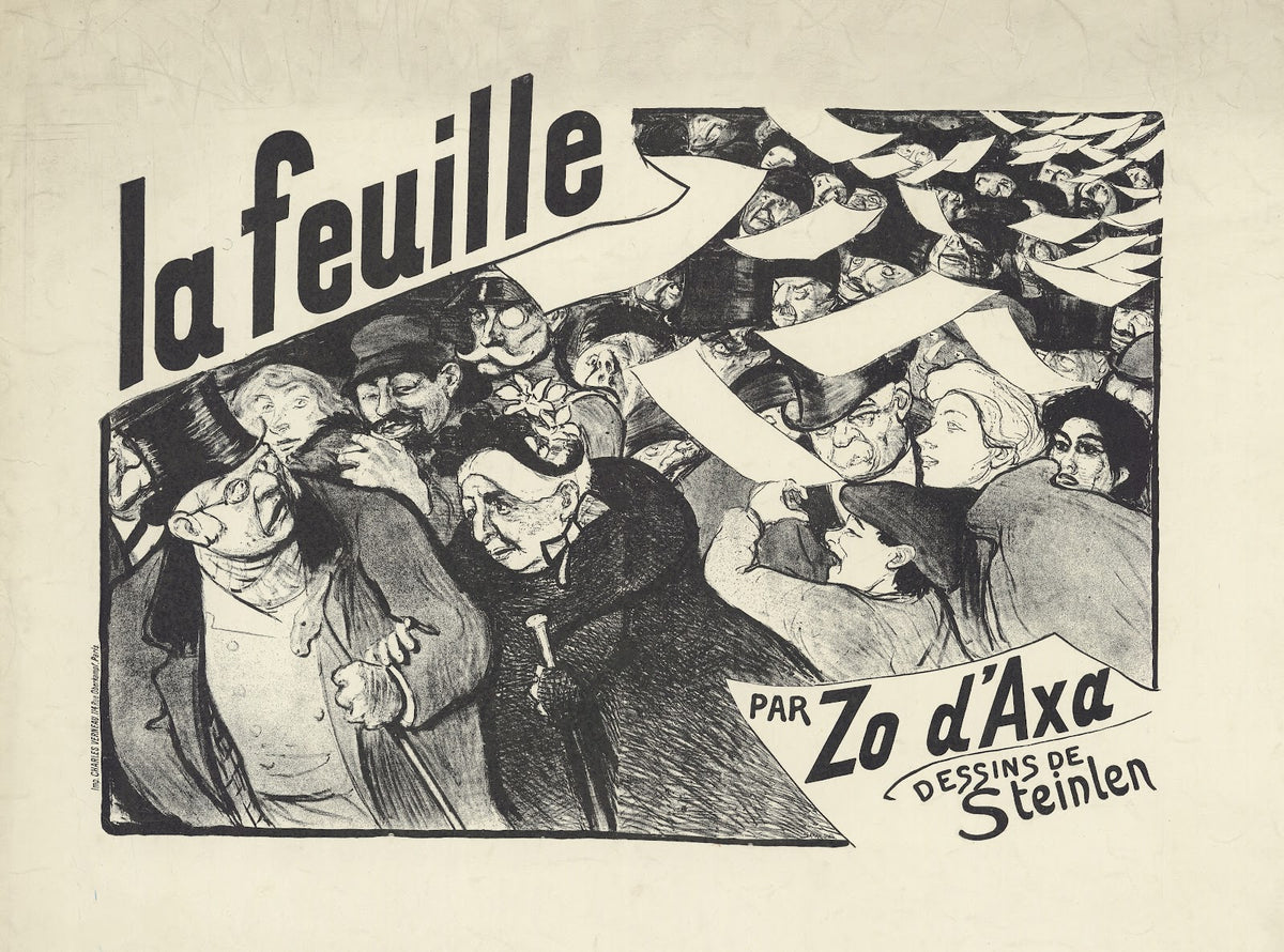 La Feuille En vente partout Par Zo dAxa Dessins de Steinlen 1897 5160x3824 (1)