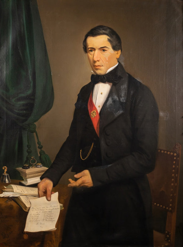 Portret van François Van de Putte voorzitter van de Maatschappij der vier gekroo