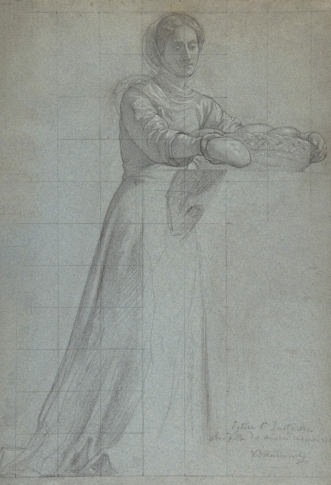 A Woman Distributing Bread from a Basket 185053