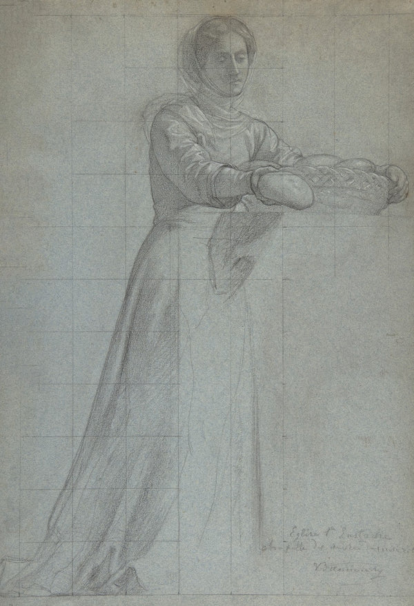 A Woman Distributing Bread from a Basket 185053