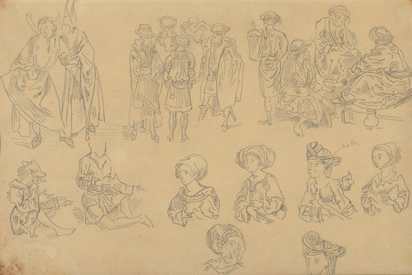 Figures in Medieval Costume Tracings from the Nuremberg Chronicle ca 182230
