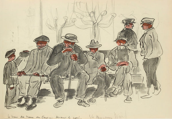 Le banc des vieux du pays devant le port Sainte Maxime 1921