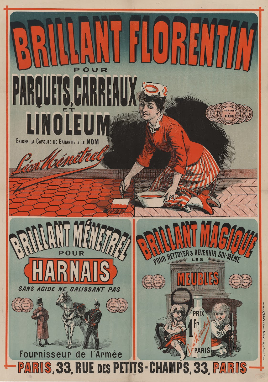 Brillant Florentin pour parquets carreaux et linoléum 1884
