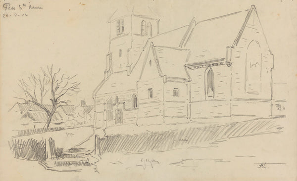 Pede Sainte Anne église du village 1912