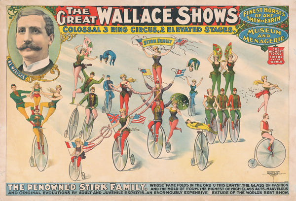 The Great Wallace shows  Colossal 3 ring circus 2 elevated stages 1898