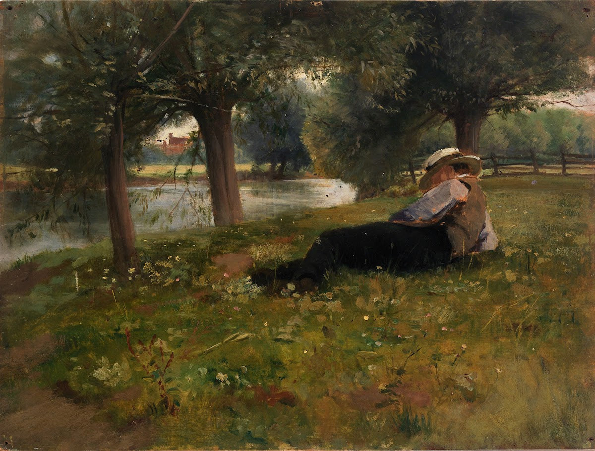 Man Reclining beside a Stream