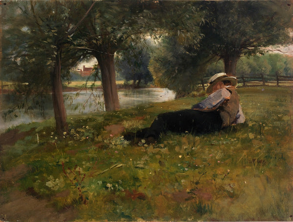 Man Reclining beside a Stream