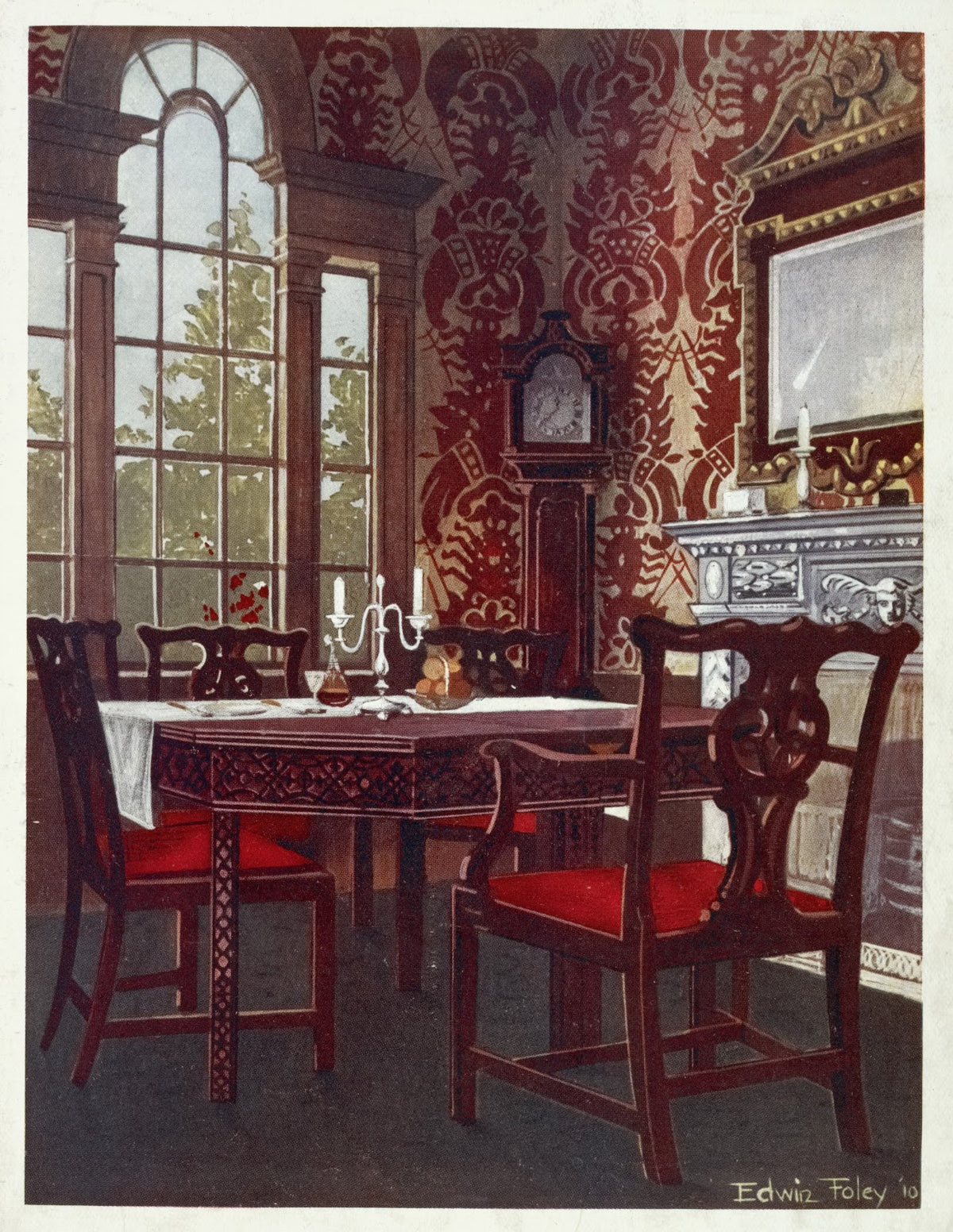 Mahogany divisible dining tables dining room splat back chairs 1910   1911