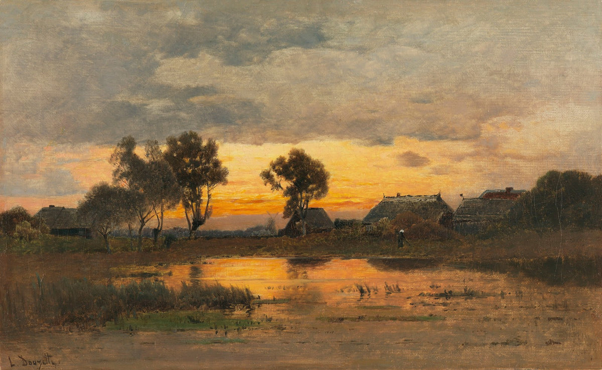 Abenddämmerung am Weiher 1870