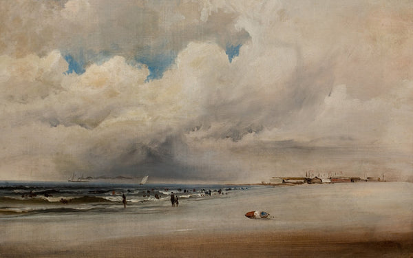 Beach Scene with Dramatic Sky
