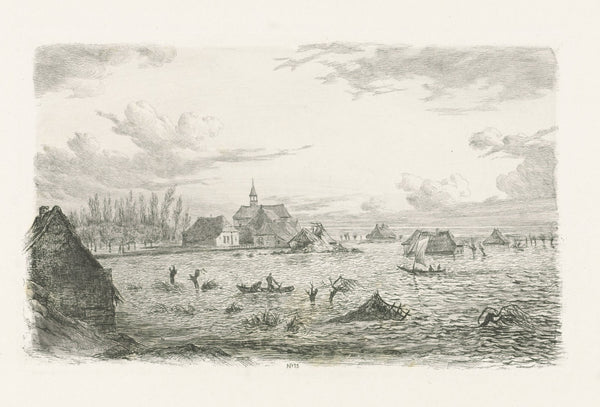 Overstroming te Kessel 1855