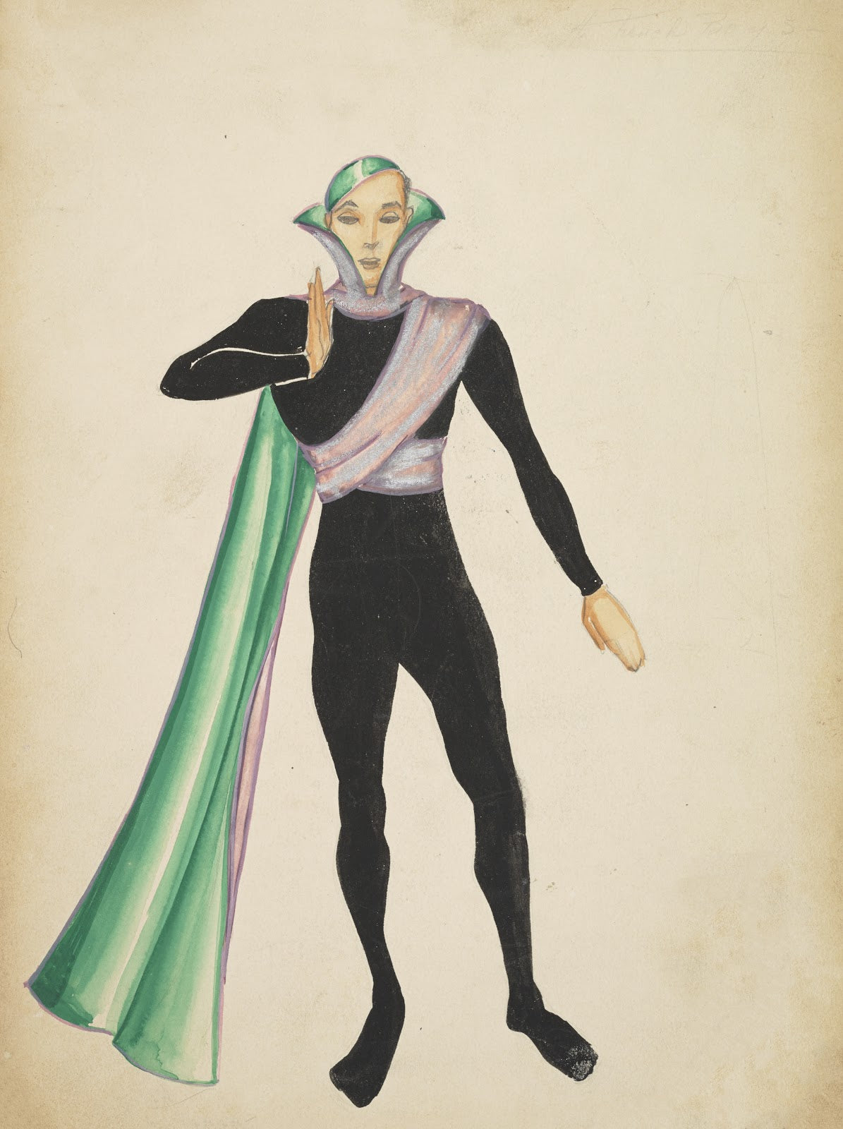 Candide Unidentified Character in Black Bodysuit Silver Sash and Green Cape 1934