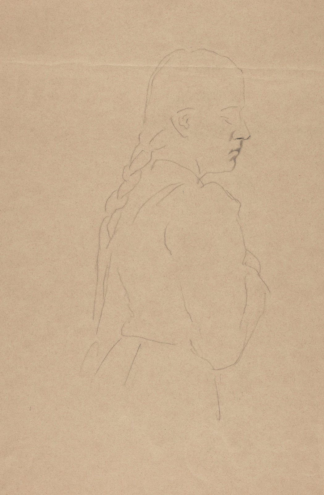 Outline of a Girl with a Braid 1865   1924