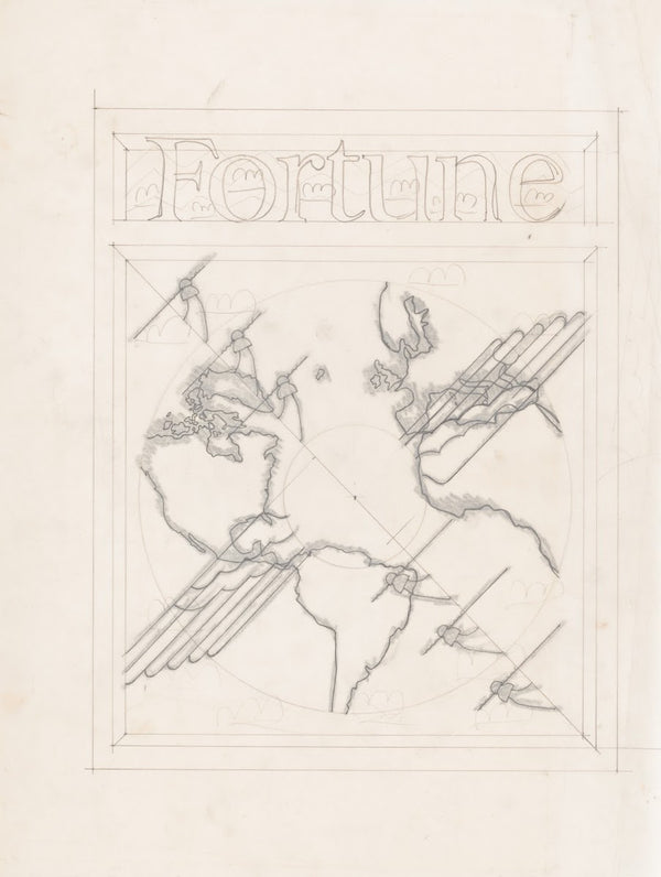 Graphic designs for Fortune magazine Study of telephone poles 1935