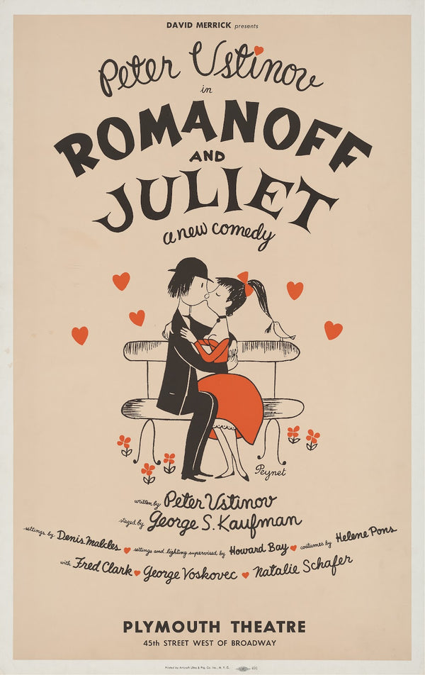 David Merrick presents Peter Ustinov in Romanoff and Juliet a new comedy 1960
