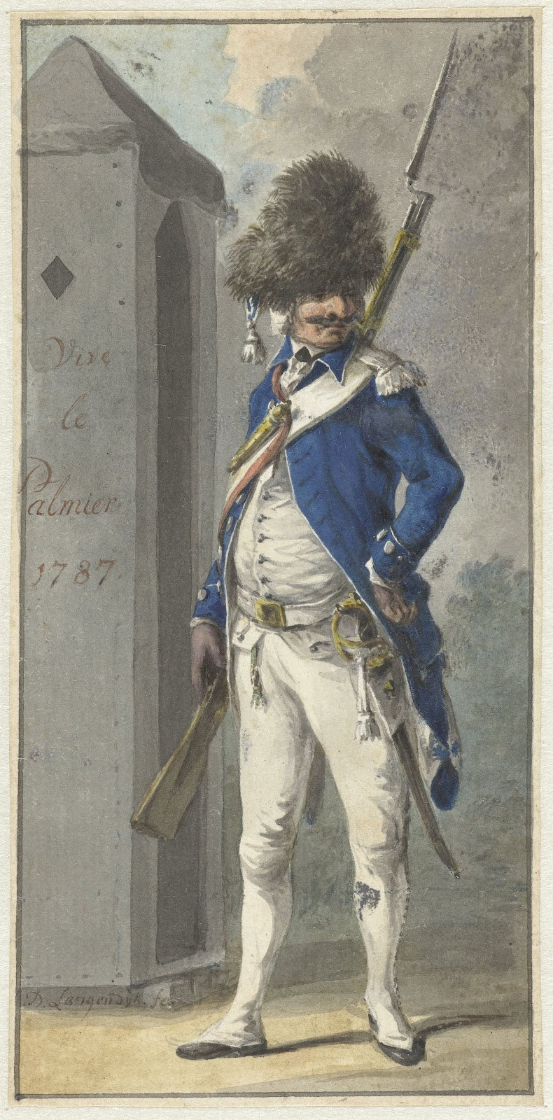 Uniform van het Rotterdamsch Genootschap van Wapenhandel de Palmboom 1787