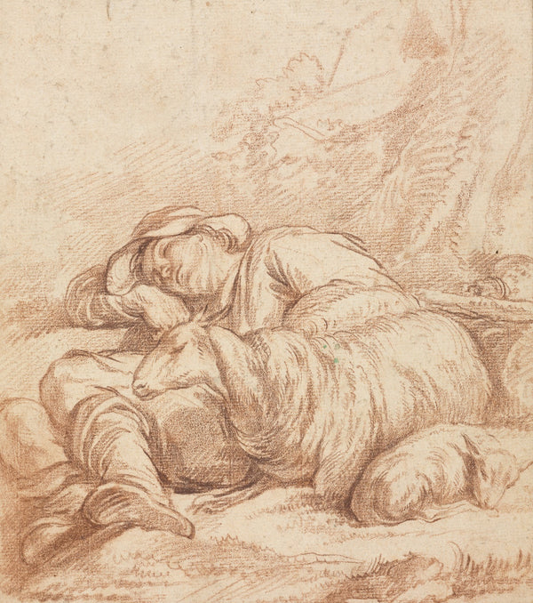 A Sleeping Shepherd 1700s 1800s