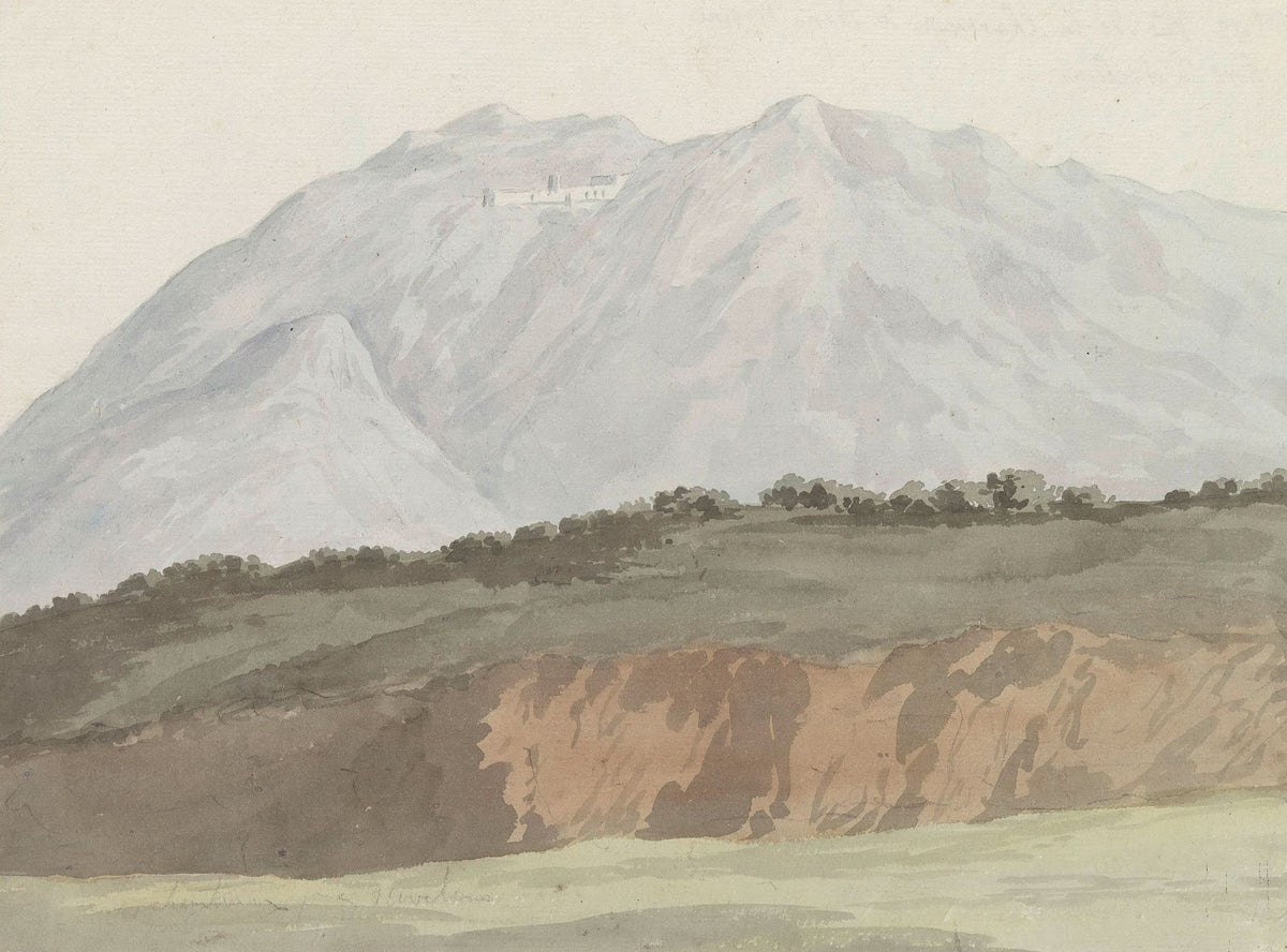 Gezicht op kartuizerklooster van Monte Vergine hoog gelegen boven Avellino 1778