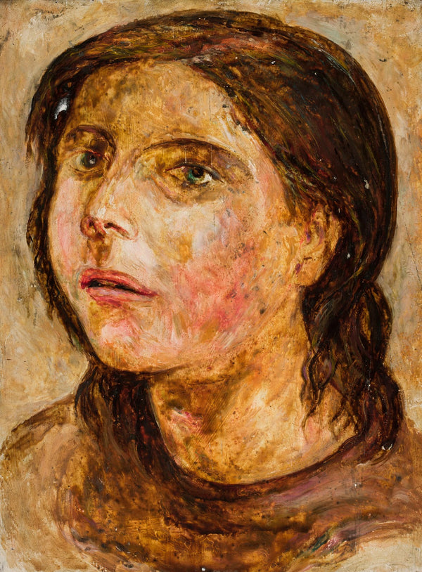 Head of a girl with a half open mouth 1919