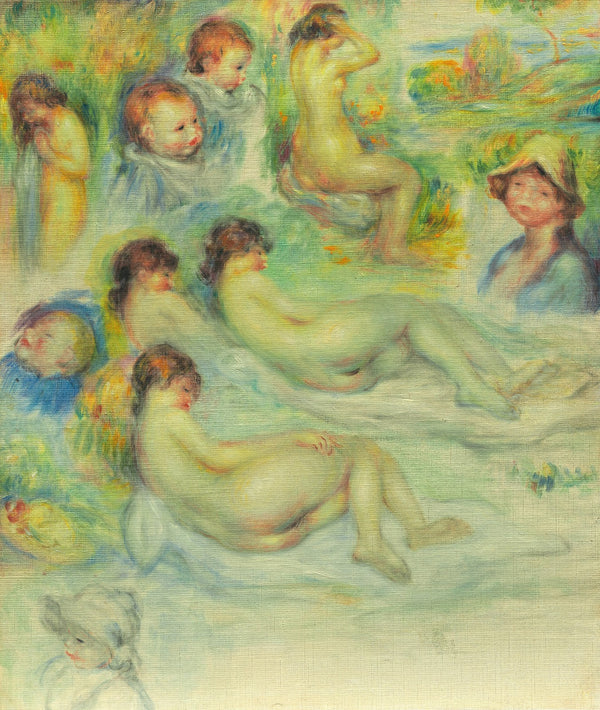 Studies of Pierre Renoir His Mother Aline Charigot Nudes and Landscape 1885 86