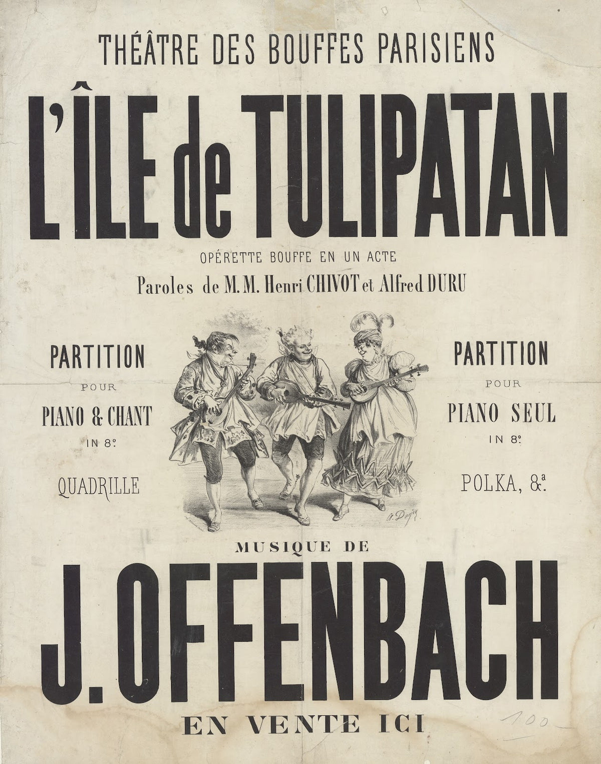 Théatre des Bouffes Parisiens LIle de Tulipatan 1868