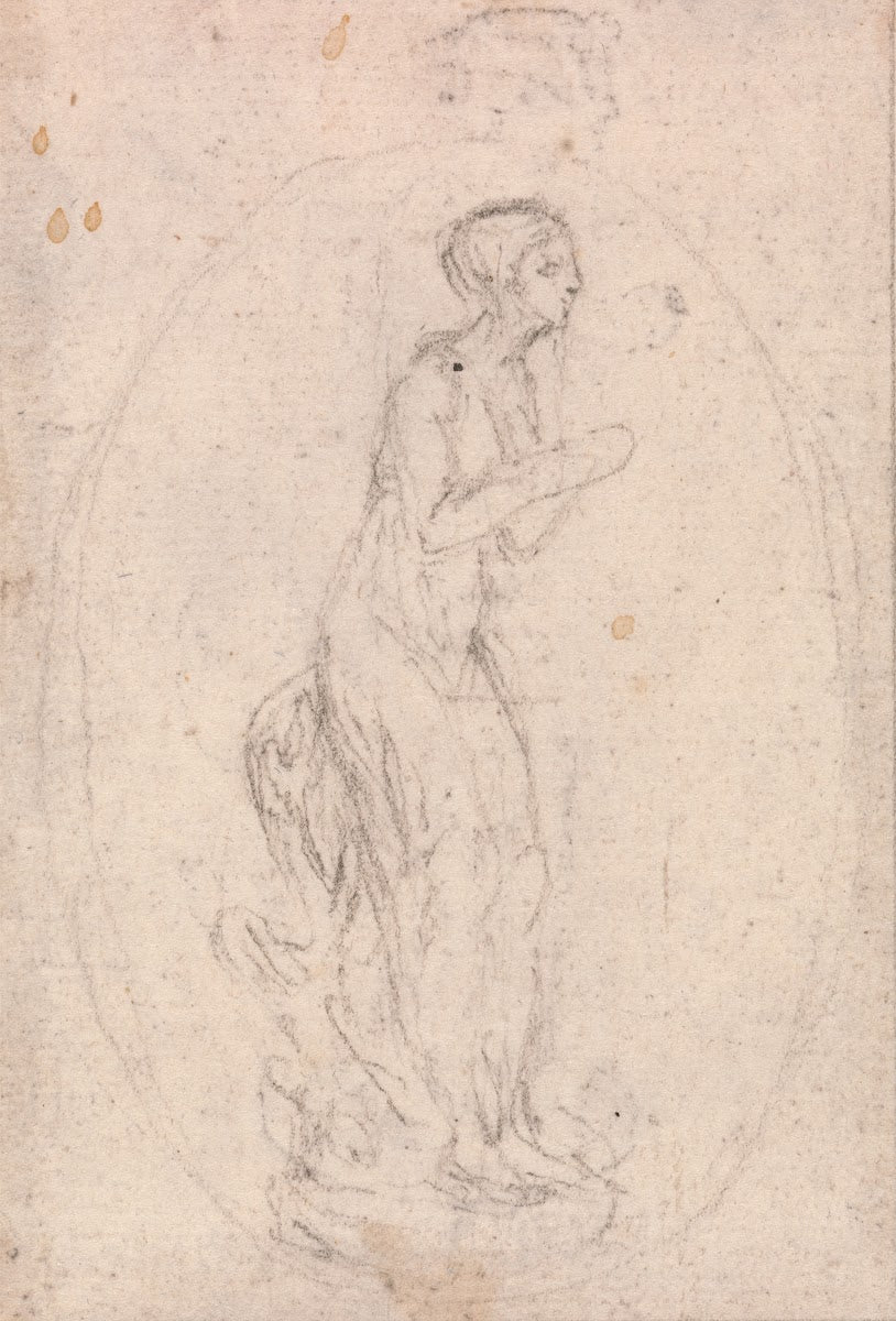 Design for a Medallion Figure of a Woman