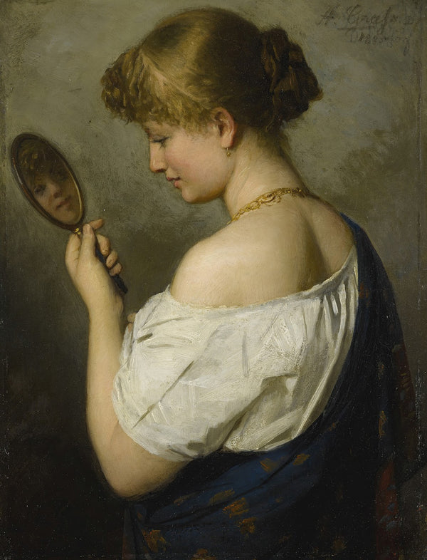 Portrait Of A Young Girl With Mirror 1882