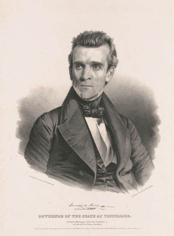 James K Polk Governor of the state of Tennessee 1838