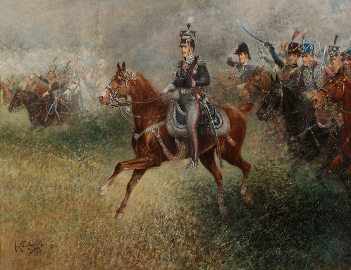 Prince Józef Poniatowski leading the army near Leipzig 1913