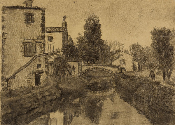 Paysage champêtre avec un petit pont