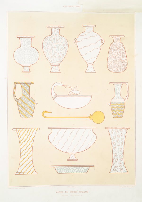 Art industriel vases en verre opaque Thèbes  XVIIIe dynastie 1878