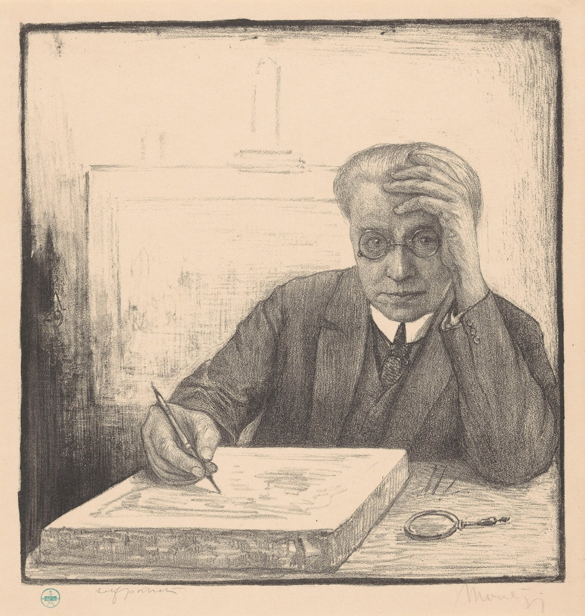 Zelfportret met lithosteen