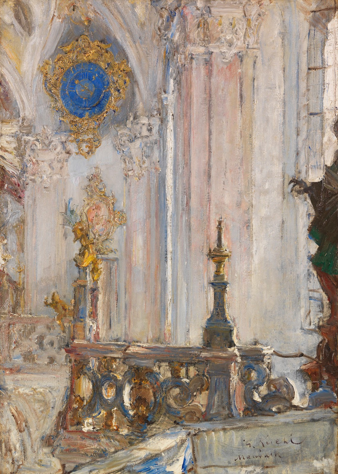 Blick in die Rokoko Wallfahrtskirche Birnau bei Schloss Maurach am Bodensee 1890