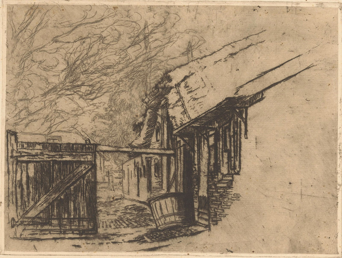 Farmhouse with thatched roof 20th century