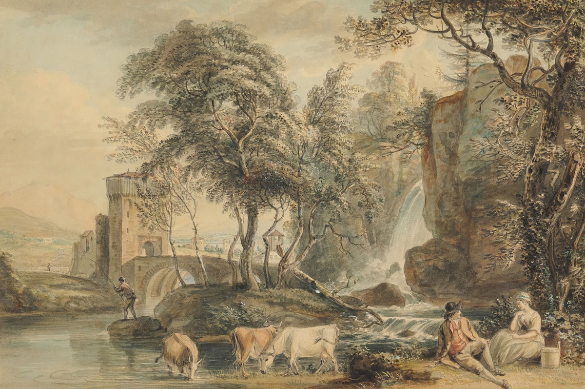 Romantic Landscape With Figures And Cattle c1725 1809