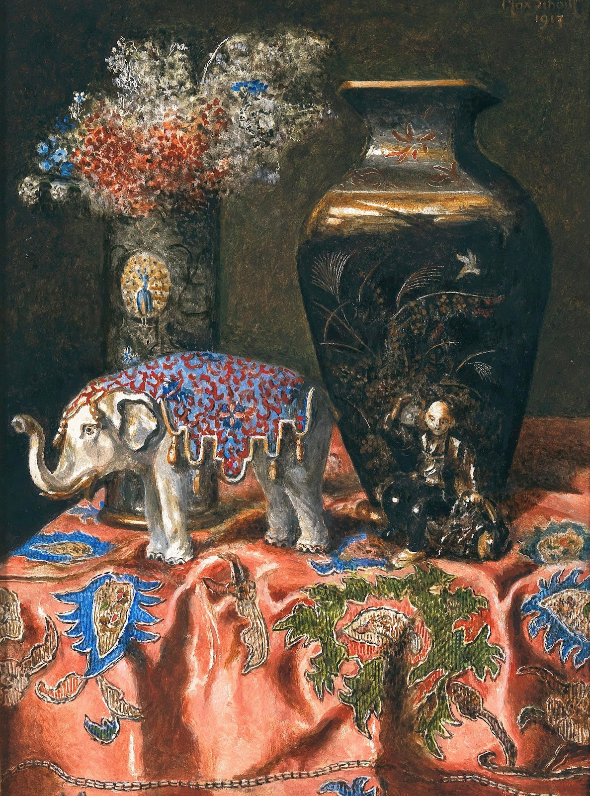 Still Life with a Japanese Vase and an Elephant 1917