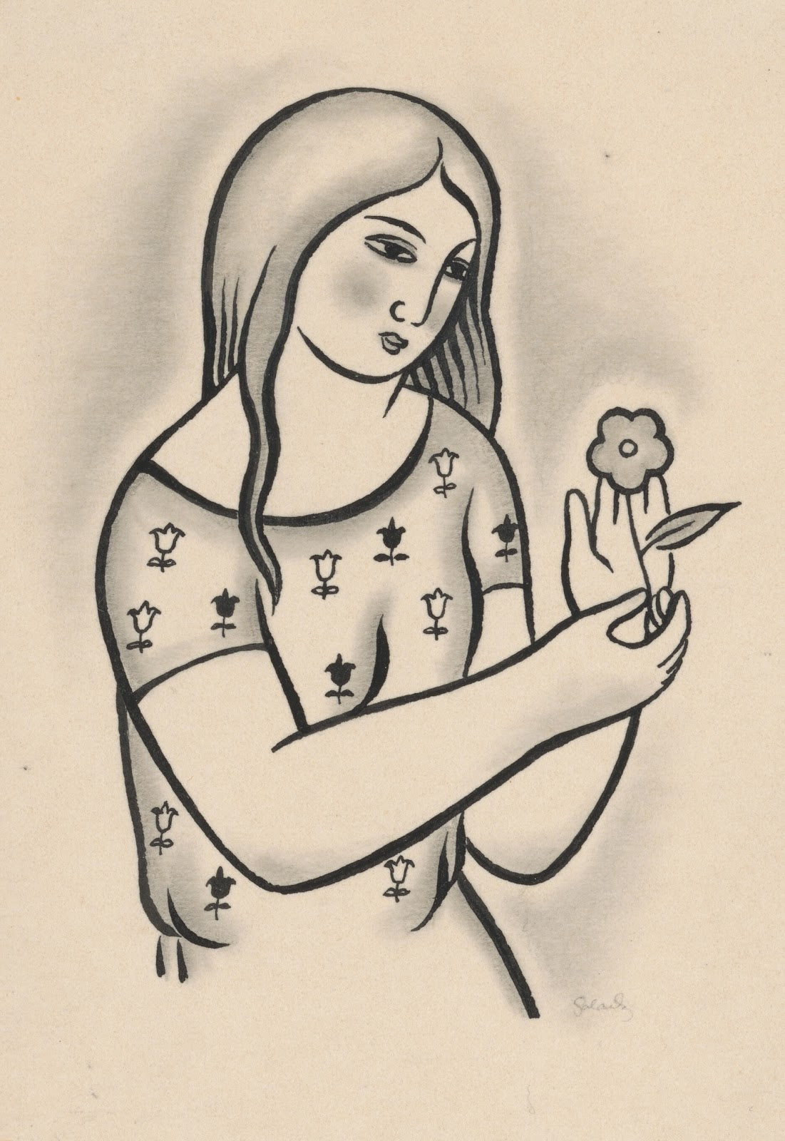 Girl with a flower 1926 1927