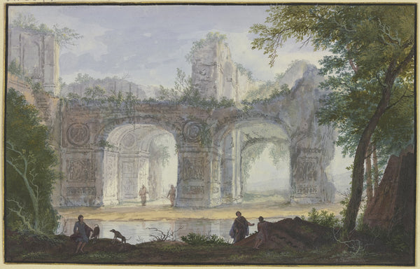 Landscape with Ancient Archway ca 1695  1700