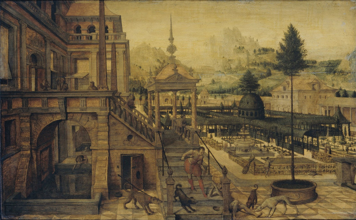 Palace Gardens with Poor Lazarus in the foreground 1550   1606