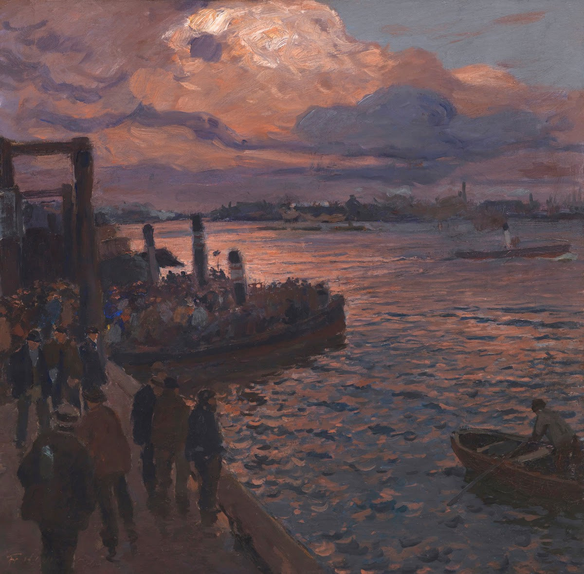 Hamburger Hafen im Abendlicht 1900