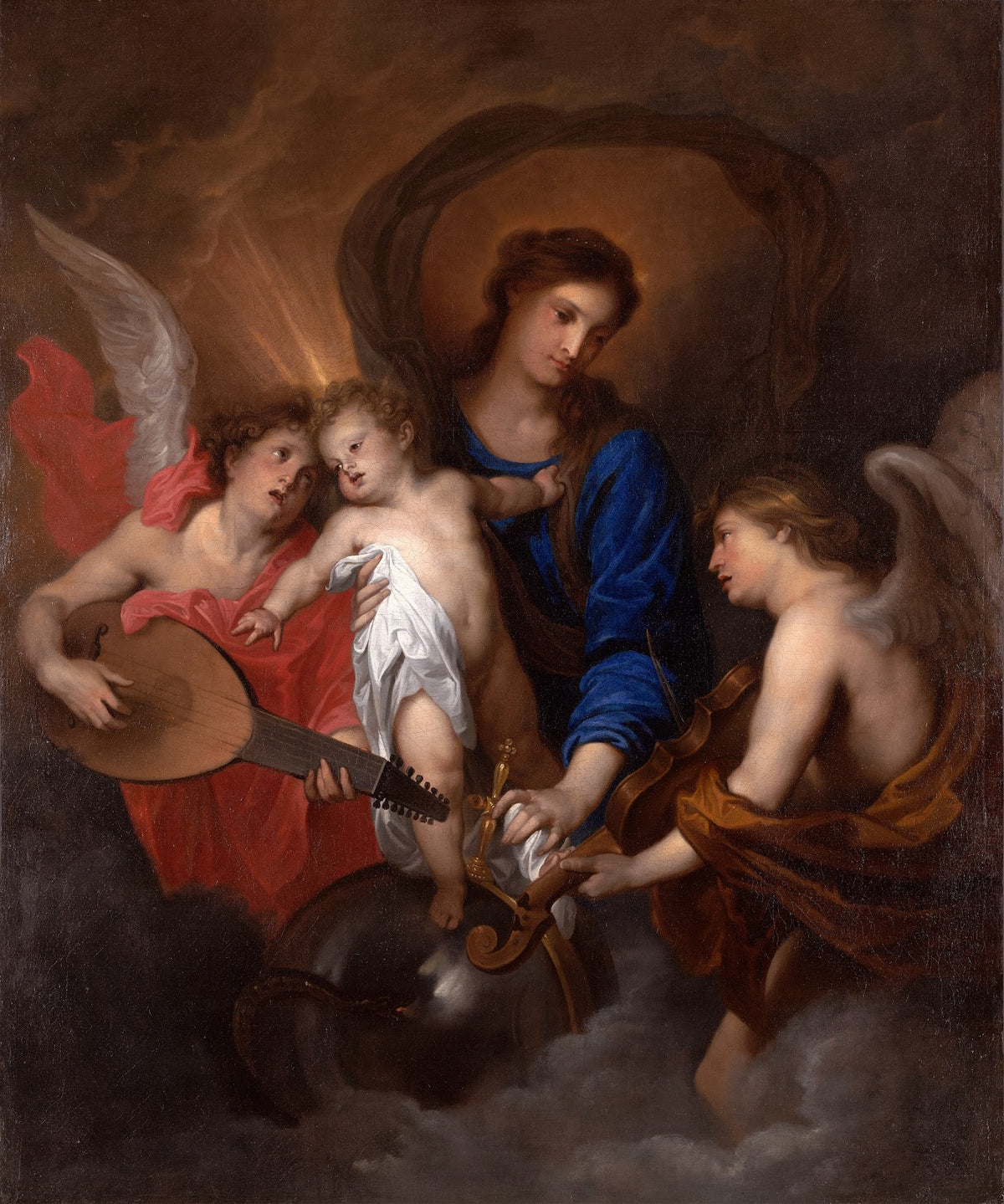 Virgin and Child with Music MakingAngels ca1630