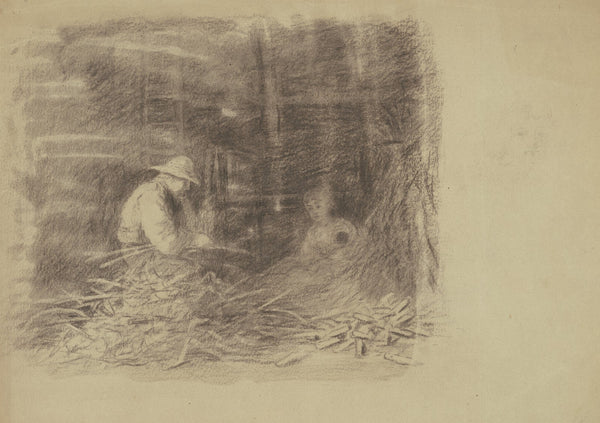 Farmers Shucking Corn recto c 1870 1880